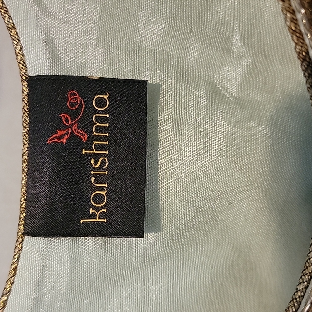 Light Green Tank with embellished gold trim - Picture 2 of 9